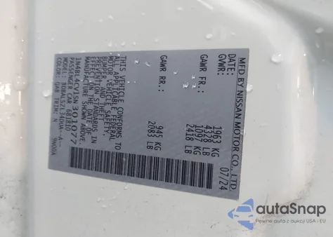 2025 Nissan Altima Sr Fwd z USA, uszkodzony, nr VIN 1N4BL4CV1SN301077